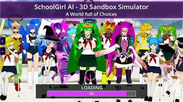 Ůѧ԰aiģ°(SchoolGirl AI - 3D Multiplayer Sandbox Simulator)ͼ2