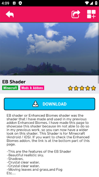 ҵӰʰ(Shader Mod)v1.9.61 °