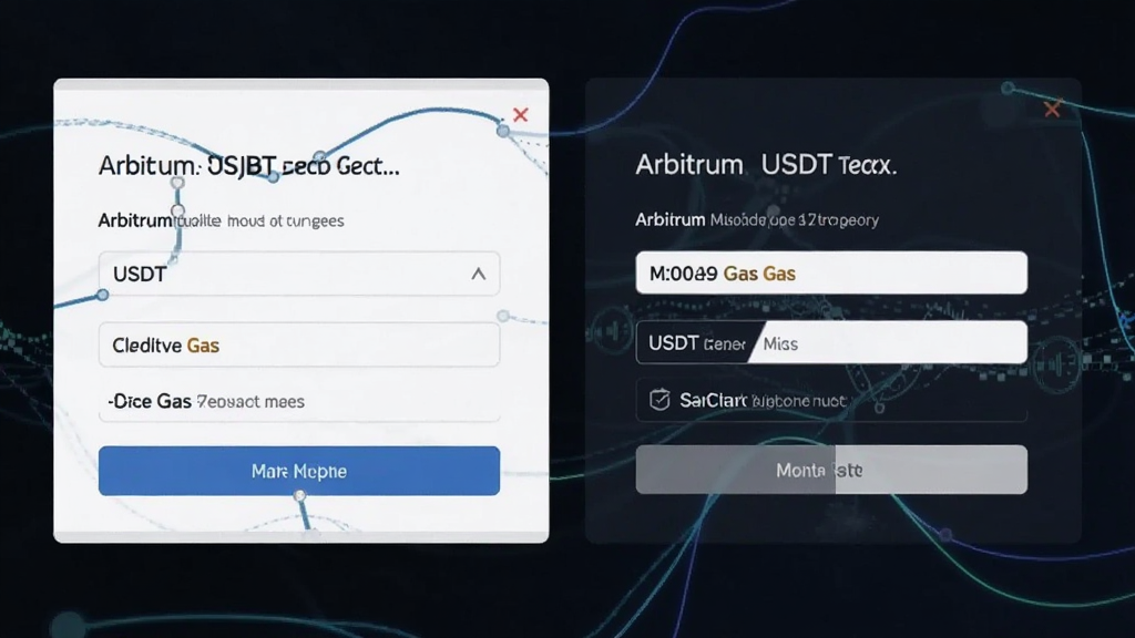 Arbitrum和USDT转账Gas费设置与确认页面