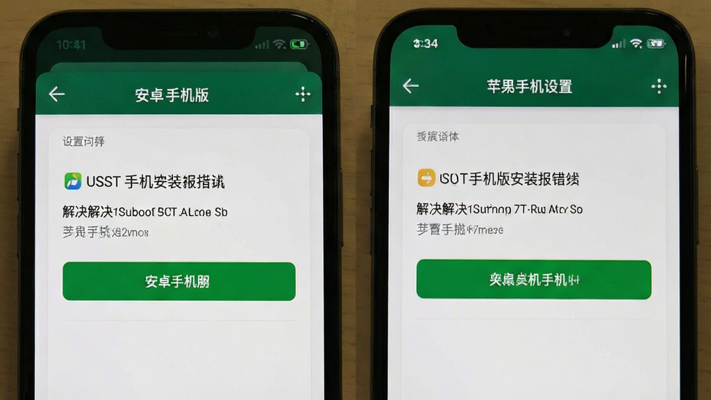 USDT手机版安装报错解决 安卓苹果手机设置界面截图