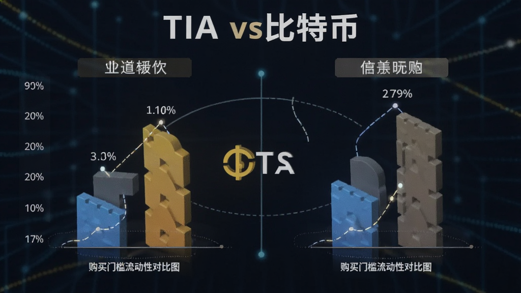 TIAvs比特币 购买门槛流动性对比图