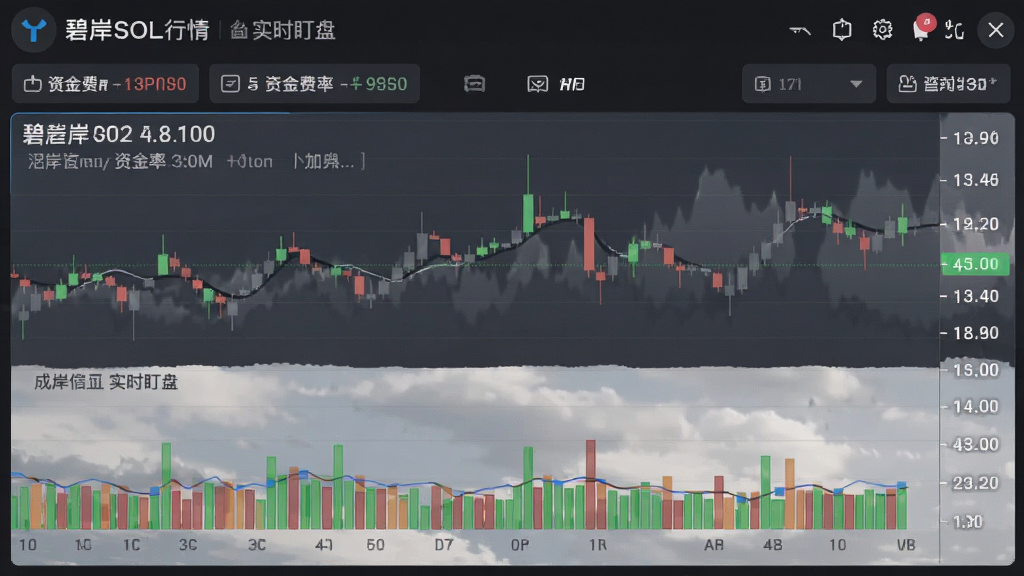 碧岸SOL行情实时盯盘界面截图 含成交量与资金费率数据