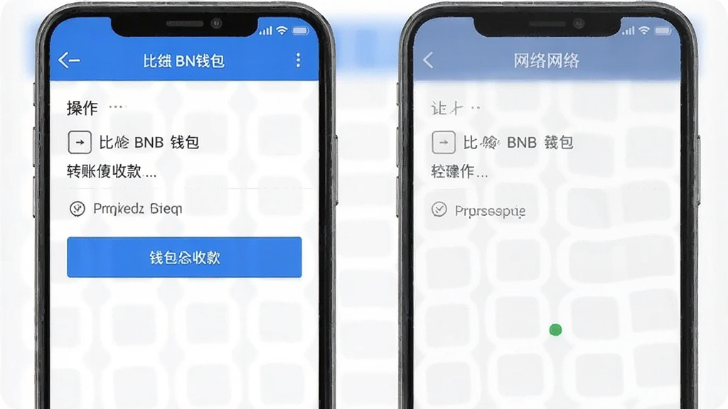 比安BNB钱包转账收款及网络选择操作截图