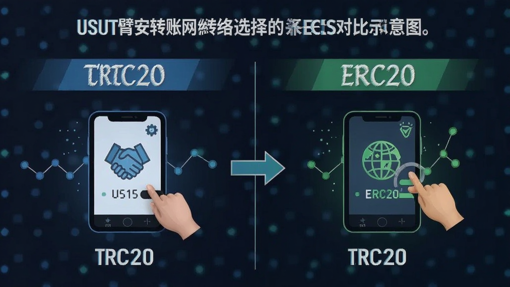 USDT臂安转账网络选择TRC20与ERC20对比示意图