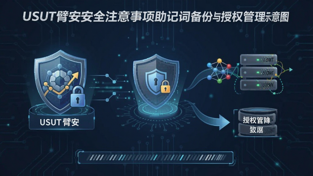 USDT臂安安全注意事项助记词备份与授权管理示意图