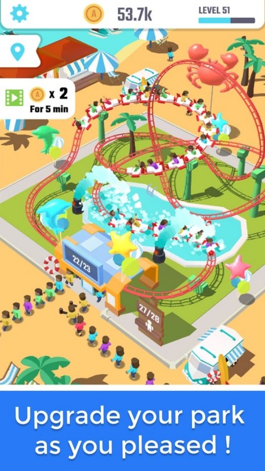 Idle Roller Coaster闲置过山车游戏v2.7 官方版