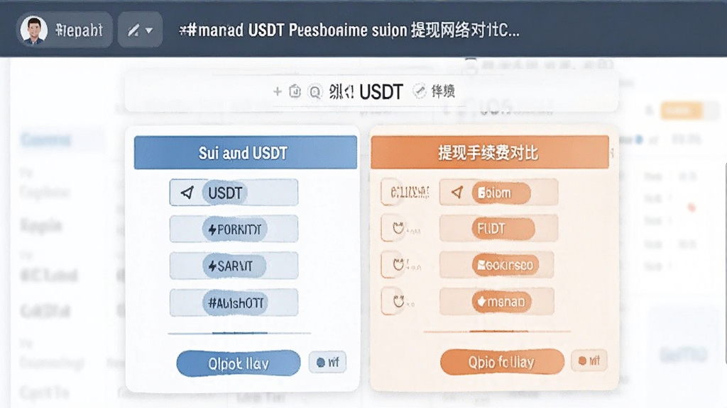 Sui和USDT交易所提现网络选择界面截图 提现手续费对比