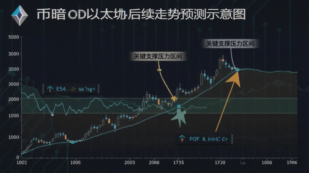 币暗以太坊后续走势预测示意图 关键支撑压力区间标注