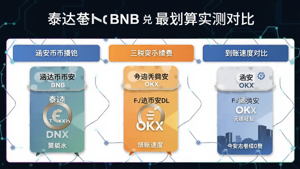 泰达币BNB兑换最划算实测对比图 涵盖币安OKX钱包三种方式手续费与到账速度对比