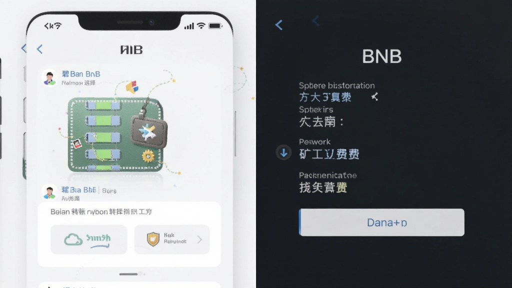 碧安 BNB 钱包 转账网络选择与矿工费设置界面