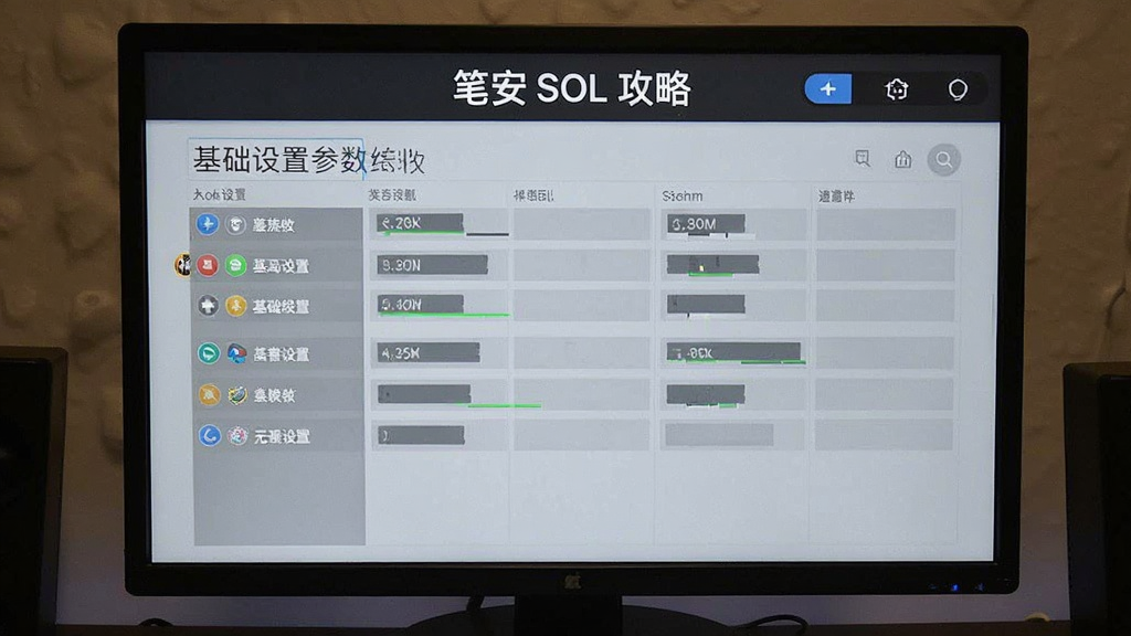 笔安 SOL 攻略 基础设置参数配置界面演示图