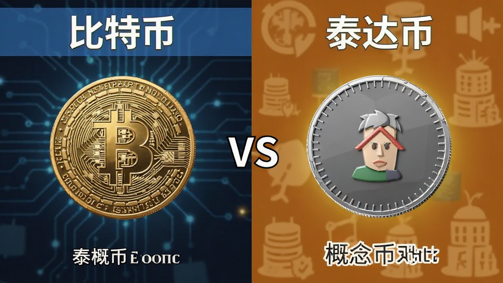 比特币vs泰达币 两者概念对比科普配图
