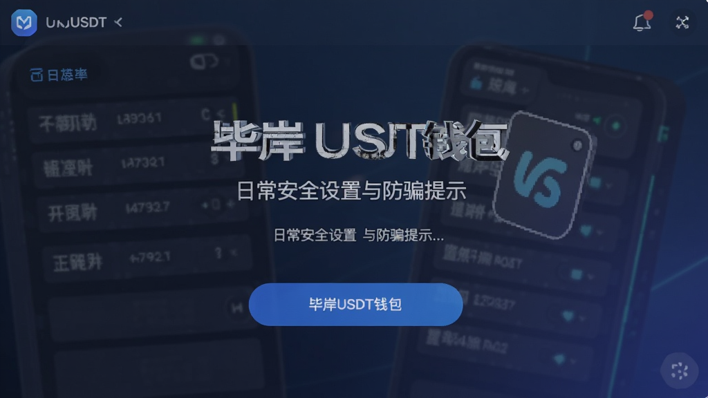 毕岸USDT钱包日常安全设置与防骗提示界面