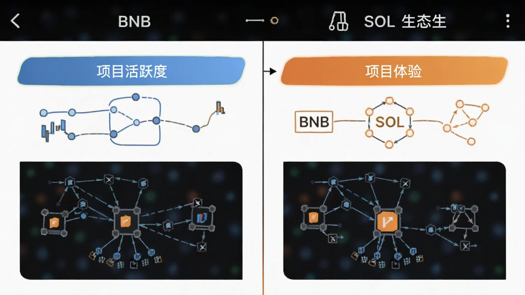 BNB和SOL生态对比 链上活跃度 项目体验 配图