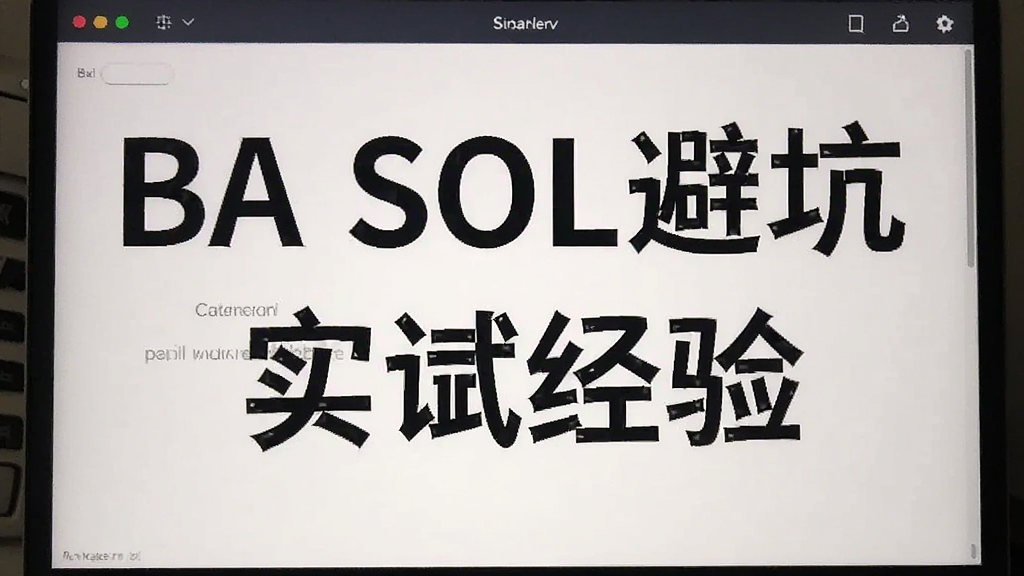BA SOL搜索避坑 实测经验配图