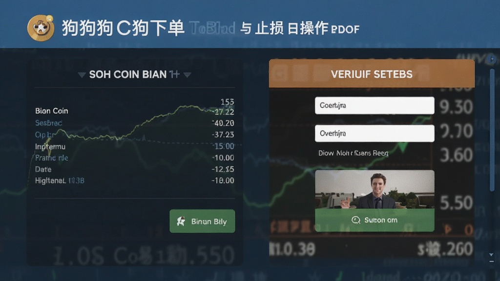 狗狗币碧安交易下单页面与止损设置操作示意图