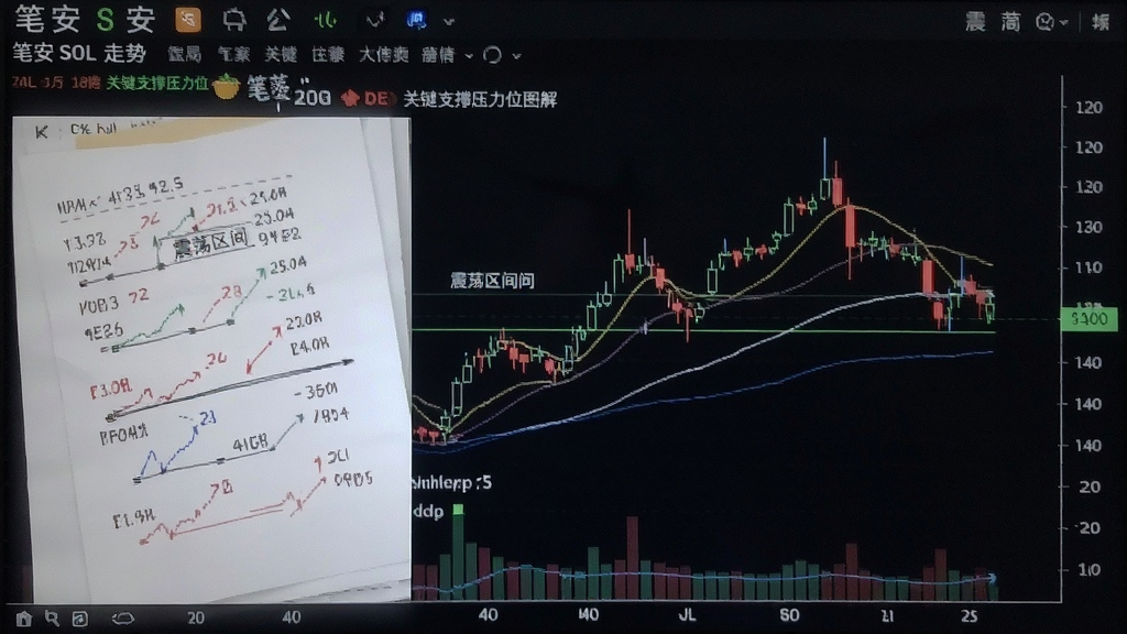 笔安SOL走势 关键支撑压力位图解 震荡区间分析配图