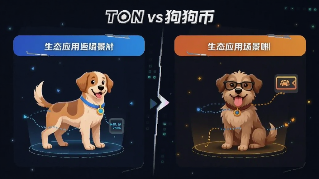 TONvs狗狗币 生态应用场景对比示意图