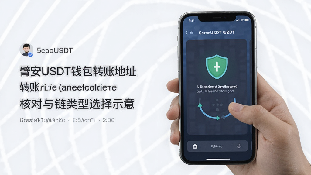 臂安USDT钱包转账地址核对与链类型选择示意