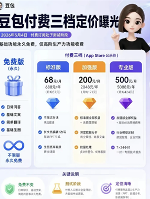 豆包不收费的部分有哪些 收费版的豆包有什么不一样吗 豆包不收费的部分有哪些 收费版的豆包有什么不一样吗