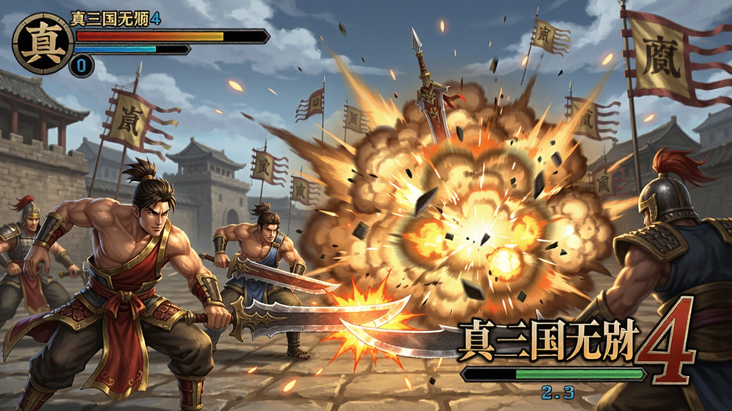 真三国无双4特别版游戏截图,武将大杀四方的爆裂场景