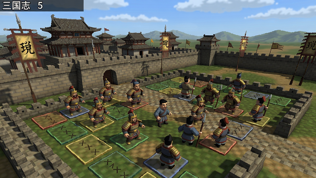 三国志5游戏画面,古代城池和将领进行战术布局的场景