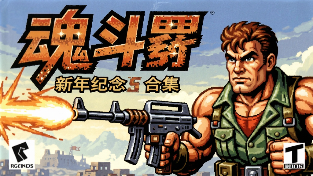 魂斗罗周年纪念合集游戏封面与经典角色比尔举枪场景