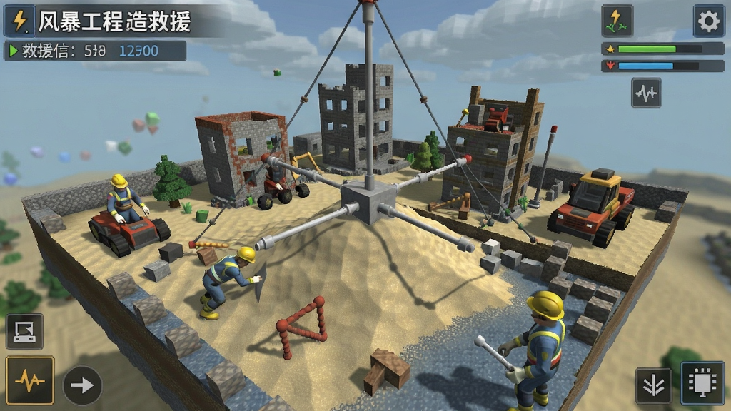 风暴工程建造和救援游戏截图展示物理沙盒场景
