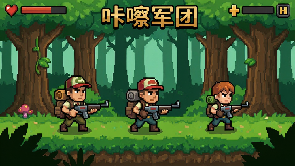 咔擦军团游戏画面展示,角色在森林中探险