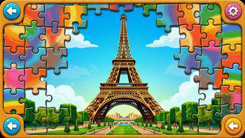 ����ΰ��ص�Ƕͼ��Ϸ���棬��ʾ���ƶ�����ƴͼ��Ƭ��ɫ�����ޣ���Ƭ��Ե����
