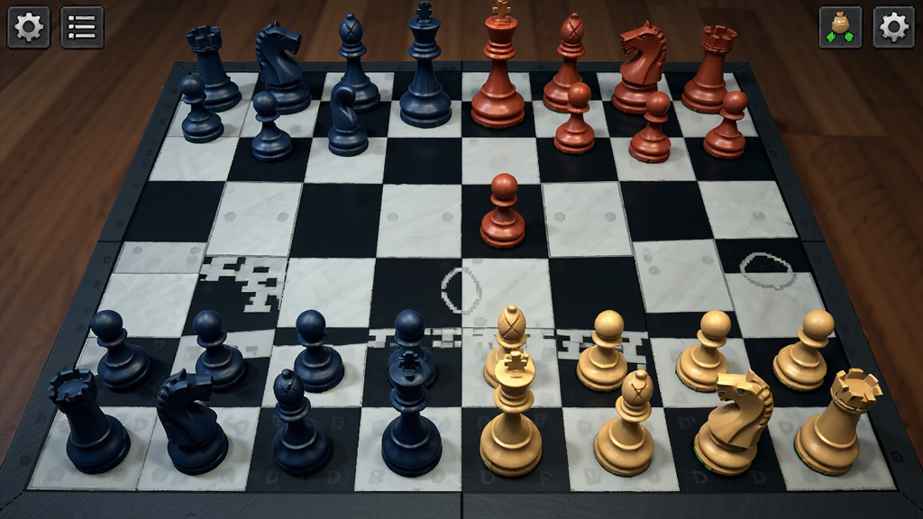 战略O游戏对战界面,双方棋子排列整齐,棋盘俯视图
