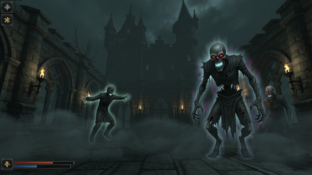 不祥之物2游戏场景,阴森古堡中的诡异幻像,雾气缭绕