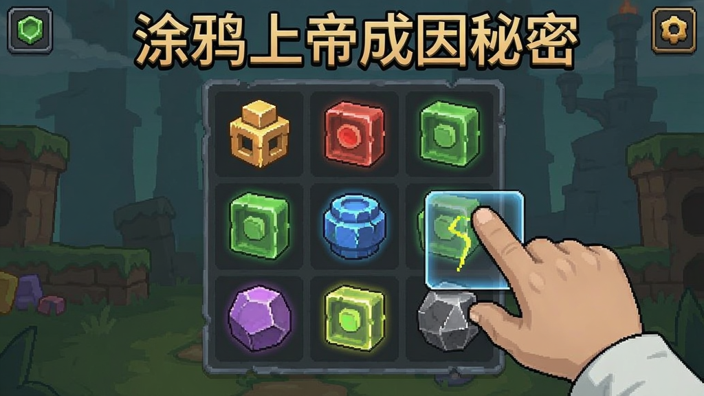 涂鸦上帝成因秘密游戏画面,玩家正在拖拽元素进行合成