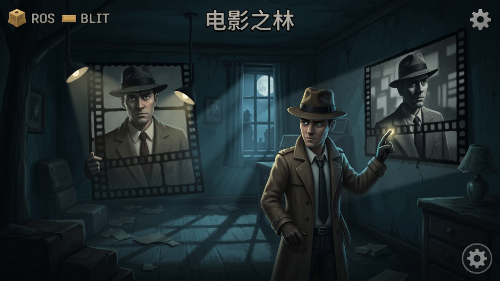 电影之林游戏画面,主角在悬疑电影场景中解谜