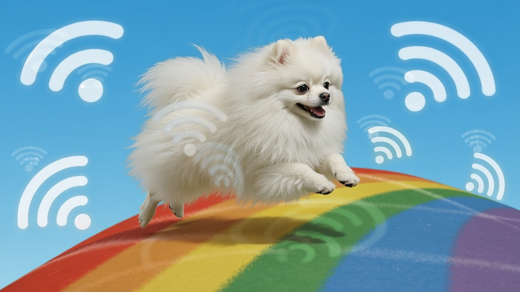 һֻ��ɫ����Ȯ�ڲ���WiFi�źŷ��ŵĲʺ�����Ծ