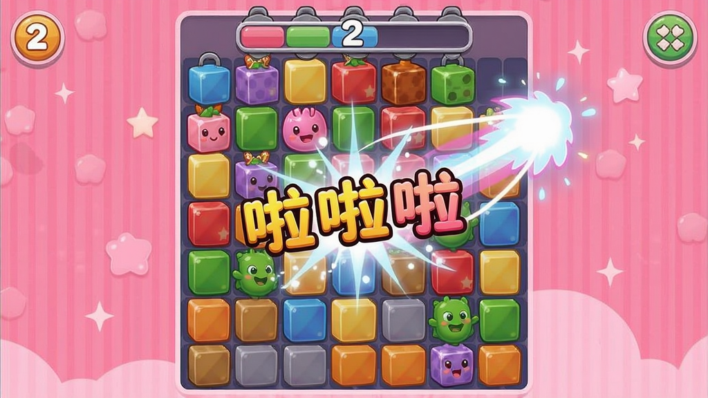 ��ɫ����������2��Ϸ���棬��������������Ч���ͷۺ�ɫ����
