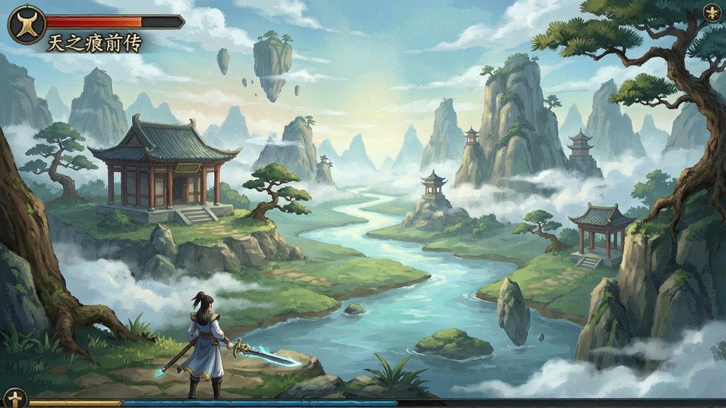 天之痕前传游戏场景截图,展示仙侠世界的美景