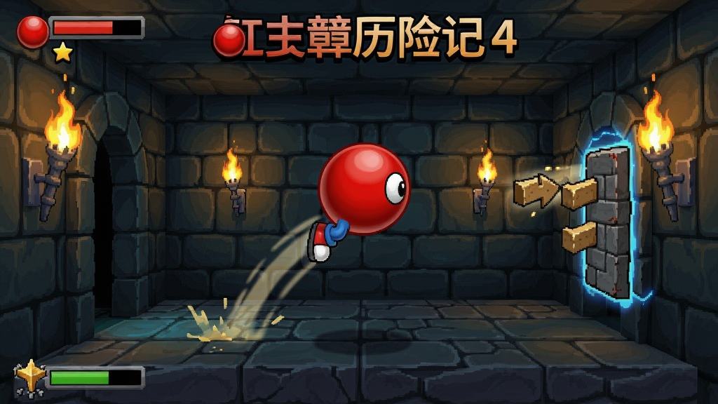红球历险记4第三章游戏场景,红球在密室中跳跃解密