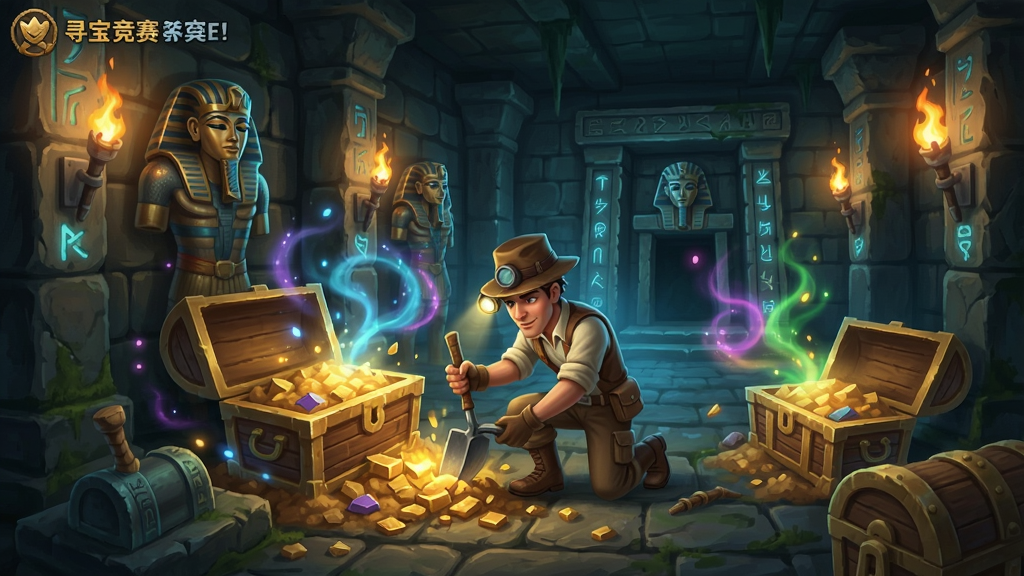 Ѱ��������Ϸ��������ɫ�ڹ�Ĺ���ھ򱦲أ���Χ�����صĹ�Ч�͹��ϵĻ���