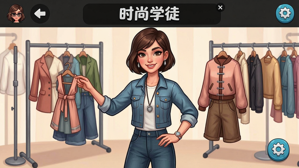 时尚学徒游戏界面展示,角色在进行服装搭配