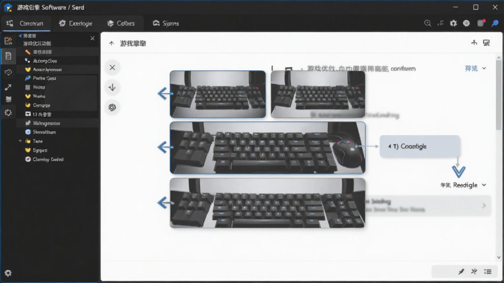 核心引擎软件界面展示图,显示游戏优化功能向导