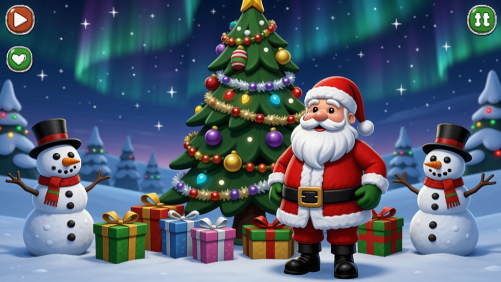 ʥ���ɾ�3��Ϸȫ����ͼ��ʥ������վ��װ�λ�����ʥ����ǰ����Χ��ѩ�ˡ��������˸�Ĳʵƣ������Ǽ������ǿ�