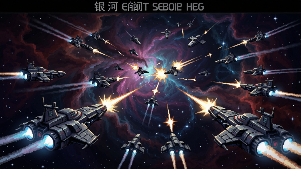 银河帝国传说游戏画面,星云背景下的舰队战斗场景