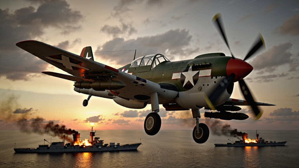 һ������P-40ս����Ϧ���´�Խ�Ʋ㣬�����Ϲ���ը����������̫ƽ�����ȼ�յ��վ�����