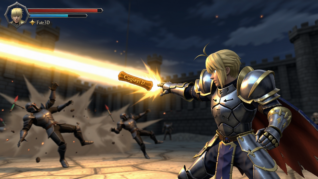 Fate3D������Ϸ�е�Ӣ��Saber�ͷű��߿�ର�����ɫ������������ս�������˱�˲����ɵ�3D����