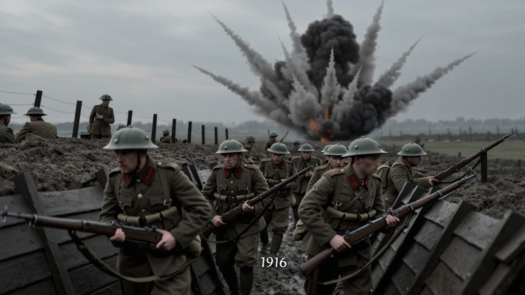 1916��һսս��������ʿ������Ţ��ǰ����Զ����ը����Ũ��