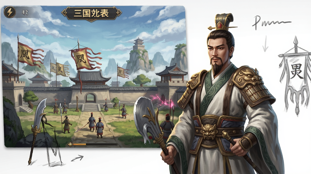 三国刘备幻想世界的游戏场景设计