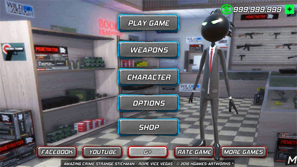 ���˷�������(���޽��)(Amazing Crime Strange Stickman - Rope Vice Vegas)v1.1.2 ���ò˵�
