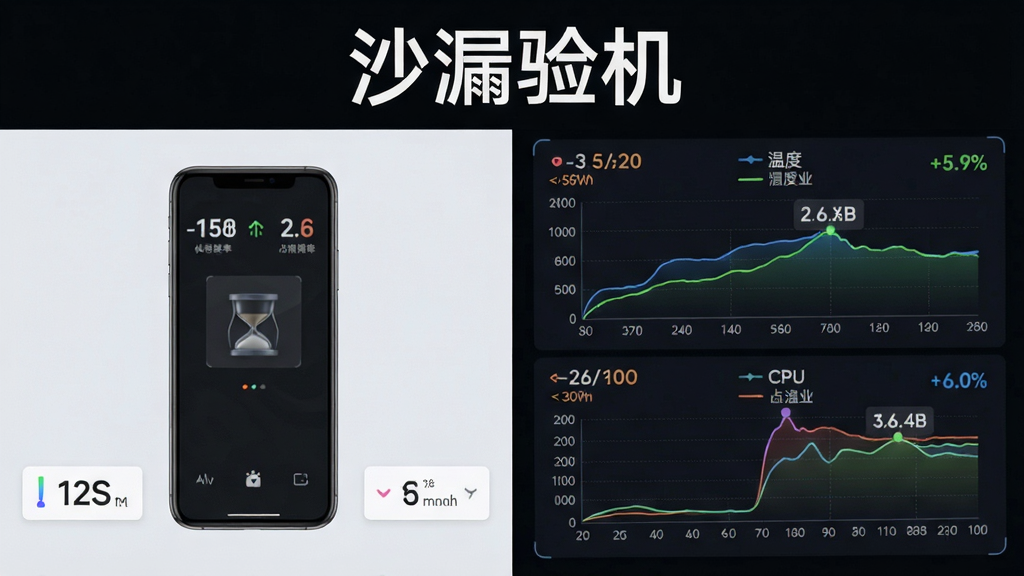 ɳ©������ܲ��Ի��棬����Ϊ�ֻ��붯̬����ͼ�����������ҷ���������Լ�Ƽ���ϸ����ʾ֡�ʡ��¶ȡ�CPUռ�������ߣ����������ɾ����������С�ɳ©���������