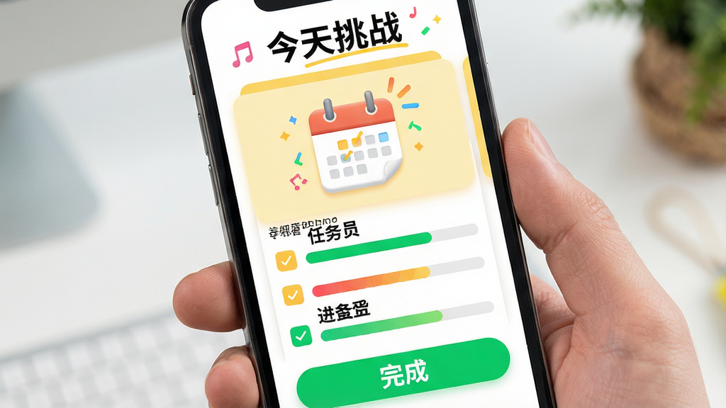 ���壺�ֻ���Ļչʾ��ÿ����ʵ��ս�����棬�м���һ������ͼ�꣬�·��������б��ͽ����������֣����涥���С�������ս�����⣬�м�Ϊ����Ƭ���ײ�����ɰ�ť���Ű棺��Ƭʽ��ƣ�����������Ŀ���������Բ�ɫ��ʾ����񣺻������������м���Ԫ�ء�ϸ�ڣ�����Ƭ��ǳ��ɫ������������Ϊ��ɫ�������л��������ʣ����壬�޶���Ԫ�ء�